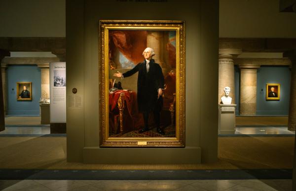 America's Presidents Gallery is shown. In the center is a portrait of George Washington.
