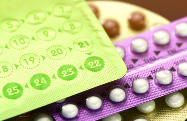 Stock image of packs of birth control pills